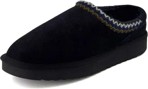 CUSHIONAIRE Keto Womens Slippers Slip-On Suede Mule Slipper - Cozy & Stylish, Memory Foam & Faux Fur Lining, Wide Widths Available