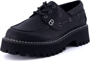 CUSHIONAIRE Women's Beam Chunky Boat Loafer  Memory Foam, Wide Widths Available