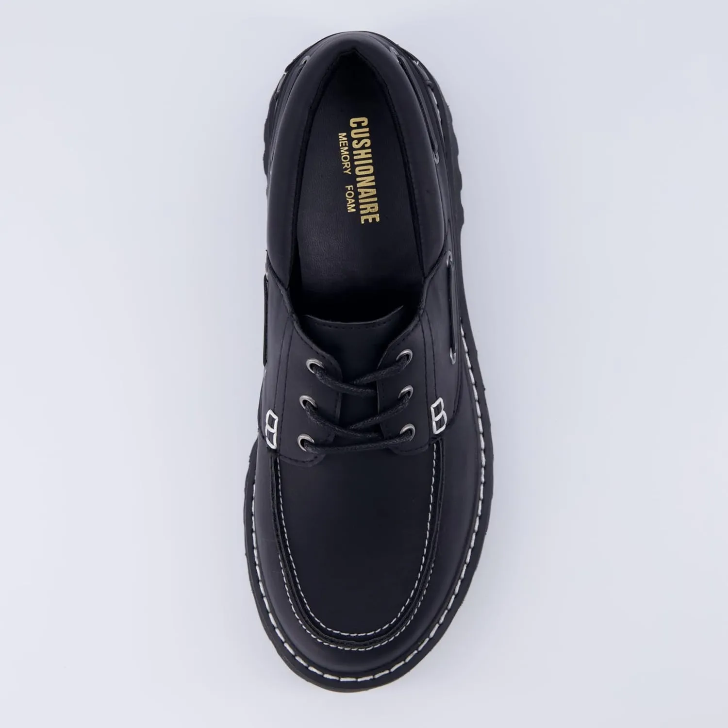CUSHIONAIRE Women's Beam Chunky Boat Loafer  Memory Foam, Wide Widths Available