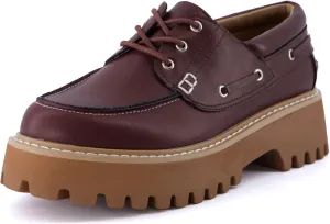CUSHIONAIRE Women's Beam Chunky Boat Loafer  Memory Foam, Wide Widths Available