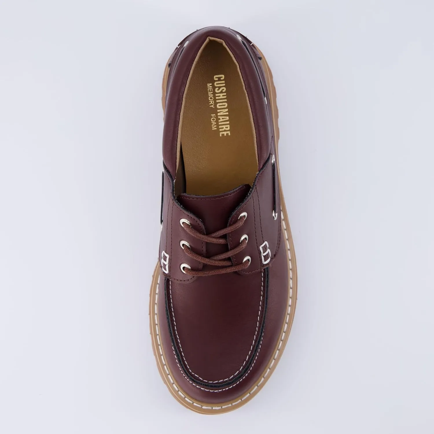 CUSHIONAIRE Women's Beam Chunky Boat Loafer  Memory Foam, Wide Widths Available
