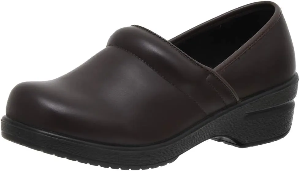 CUSHIONAIRE Women's Claire Slip-On Clog, Vegan Leather, Memory Foam, Lightweight Comfort Clog with 1.5-Inch Heel