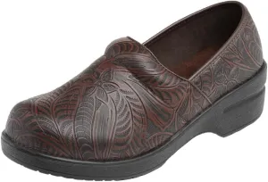 CUSHIONAIRE Women's Claire Slip-On Clog, Vegan Leather, Memory Foam, Lightweight Comfort Clog with 1.5-Inch Heel
