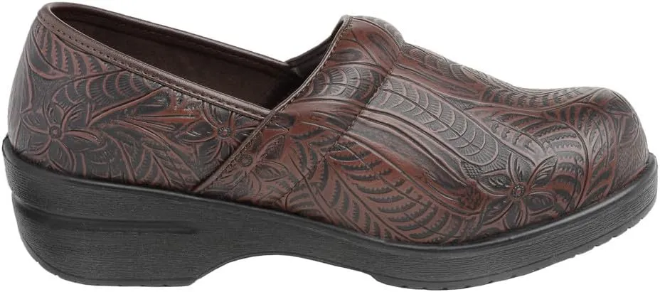 CUSHIONAIRE Women's Claire Slip-On Clog, Vegan Leather, Memory Foam, Lightweight Comfort Clog with 1.5-Inch Heel