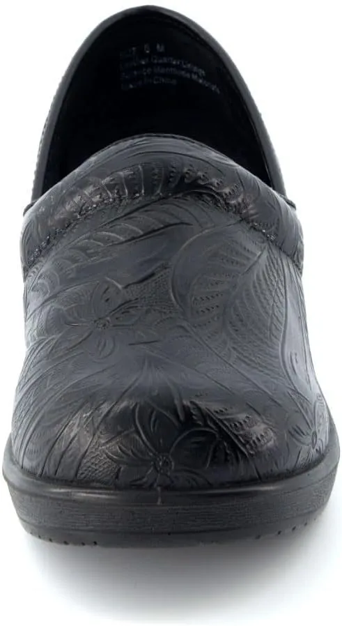 CUSHIONAIRE Women's Claire Slip-On Clog, Vegan Leather, Memory Foam, Lightweight Comfort Clog with 1.5-Inch Heel