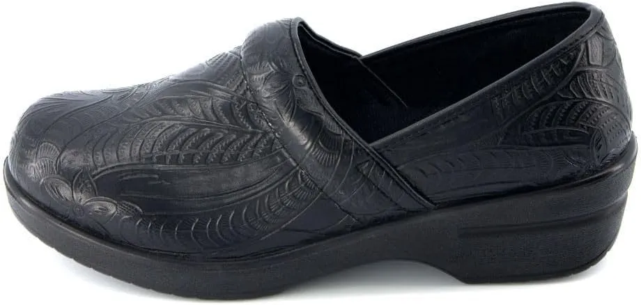 CUSHIONAIRE Women's Claire Slip-On Clog, Vegan Leather, Memory Foam, Lightweight Comfort Clog with 1.5-Inch Heel