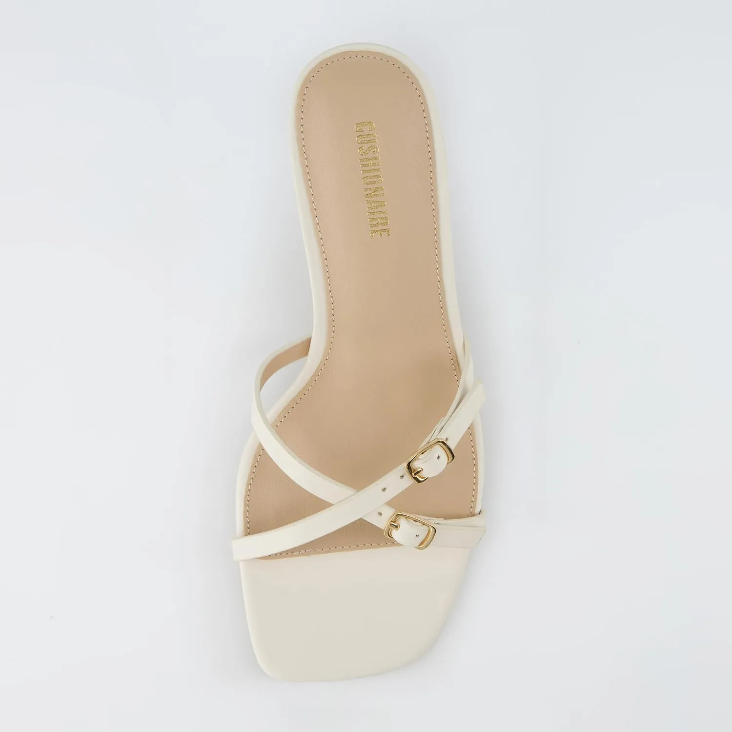 CUSHIONAIRE Women's Milan Kitten Heel Sandals  Memory Foam, Wide Widths Available