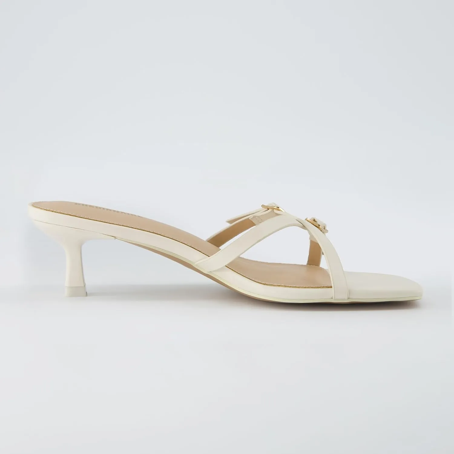 CUSHIONAIRE Women's Milan Kitten Heel Sandals  Memory Foam, Wide Widths Available