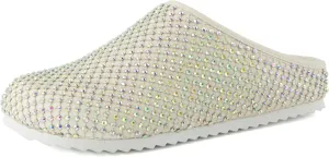 CUSHIONAIRE Women's Shimmer Rhinestone Bling Footbed Clog with  Comfort