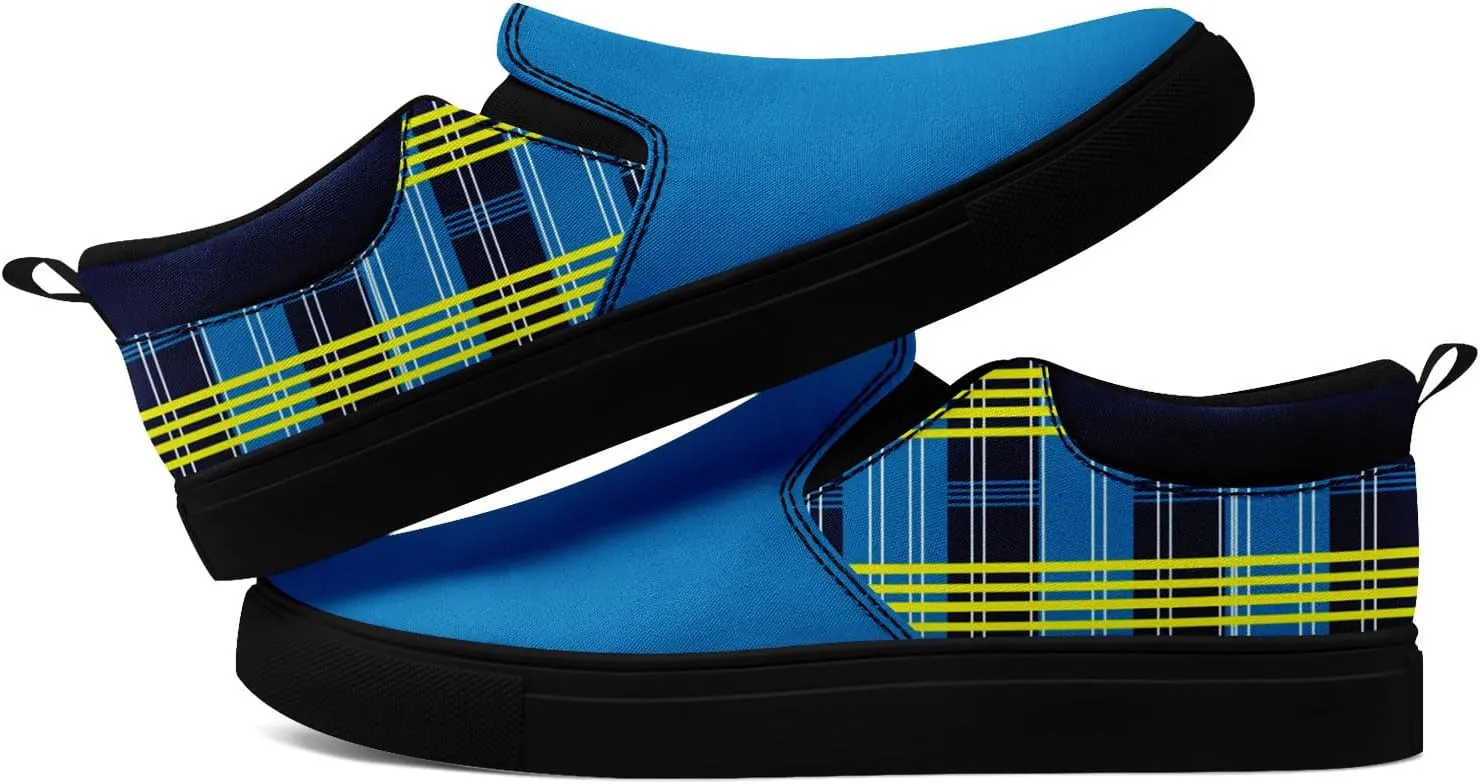Custom Plaid Slip-On Canvas Shoes Personalized Logo Name Classic Design Comfortable Breathable Casual Summer Sneaker