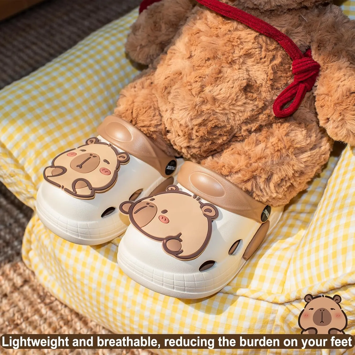 Cute Capybara Slippers for Kids,Kids Girls Boys Clogs Garden Shoes,Funny Toddler Animal Slides Sandals,Water Shower Beach Pool Slippers Indoor Outdoor