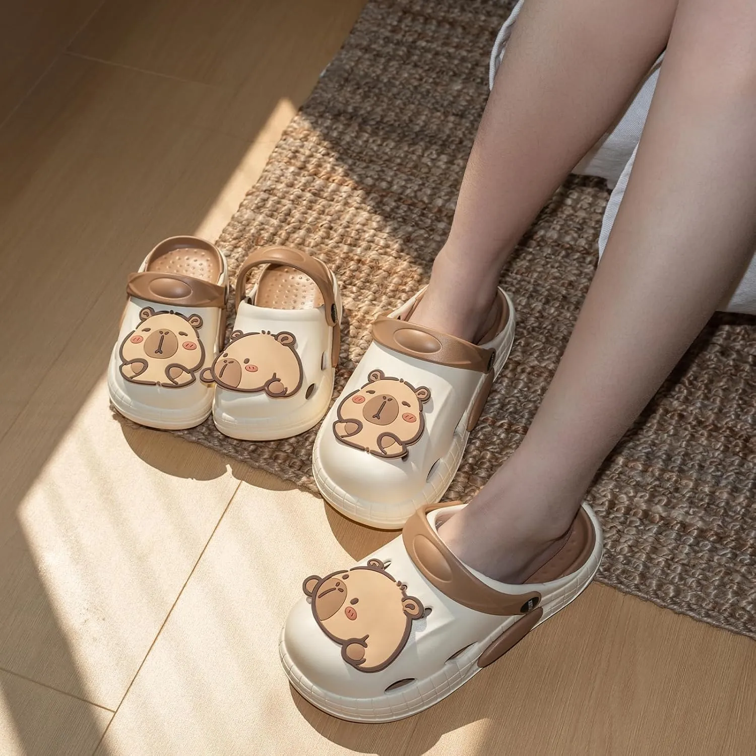 Cute Capybara Slippers for Kids,Kids Girls Boys Clogs Garden Shoes,Funny Toddler Animal Slides Sandals,Water Shower Beach Pool Slippers Indoor Outdoor