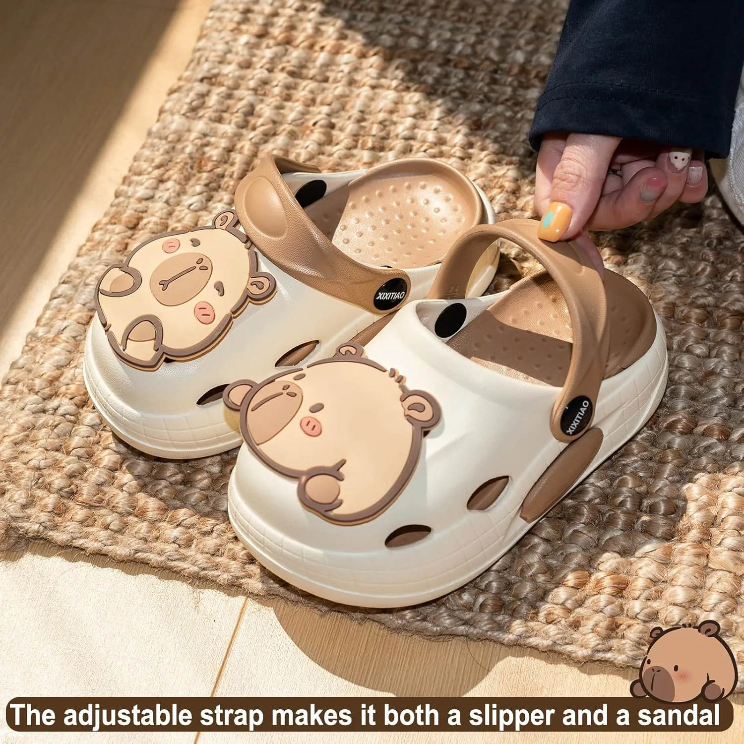 Cute Capybara Slippers for Kids,Kids Girls Boys Clogs Garden Shoes,Funny Toddler Animal Slides Sandals,Water Shower Beach Pool Slippers Indoor Outdoor