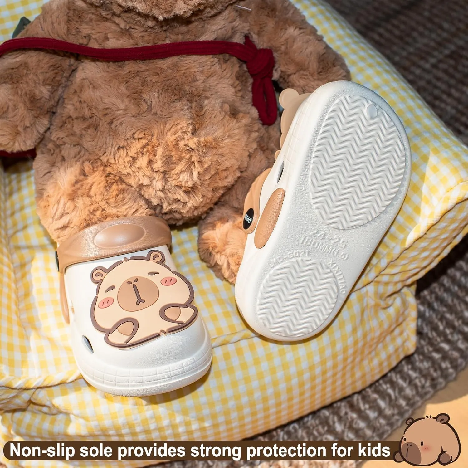 Cute Capybara Slippers for Kids,Kids Girls Boys Clogs Garden Shoes,Funny Toddler Animal Slides Sandals,Water Shower Beach Pool Slippers Indoor Outdoor