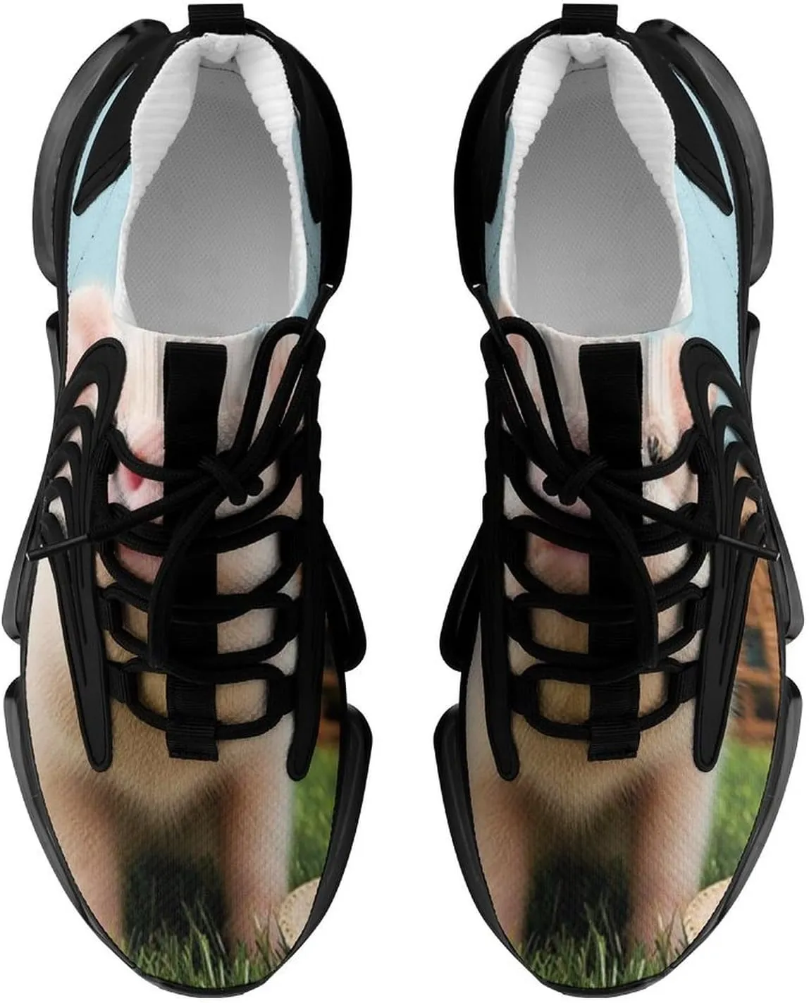 Cute Pig on Grass Lightweight Women's Sneakers Running Tennis Shoes Walking Sportswear Gym Travel for Men
