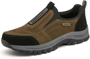 Dallader Men's Comfortable Waterproof Orthopedic Walking Shoes, Breathable Outdoor Slip On Hiking Shoes