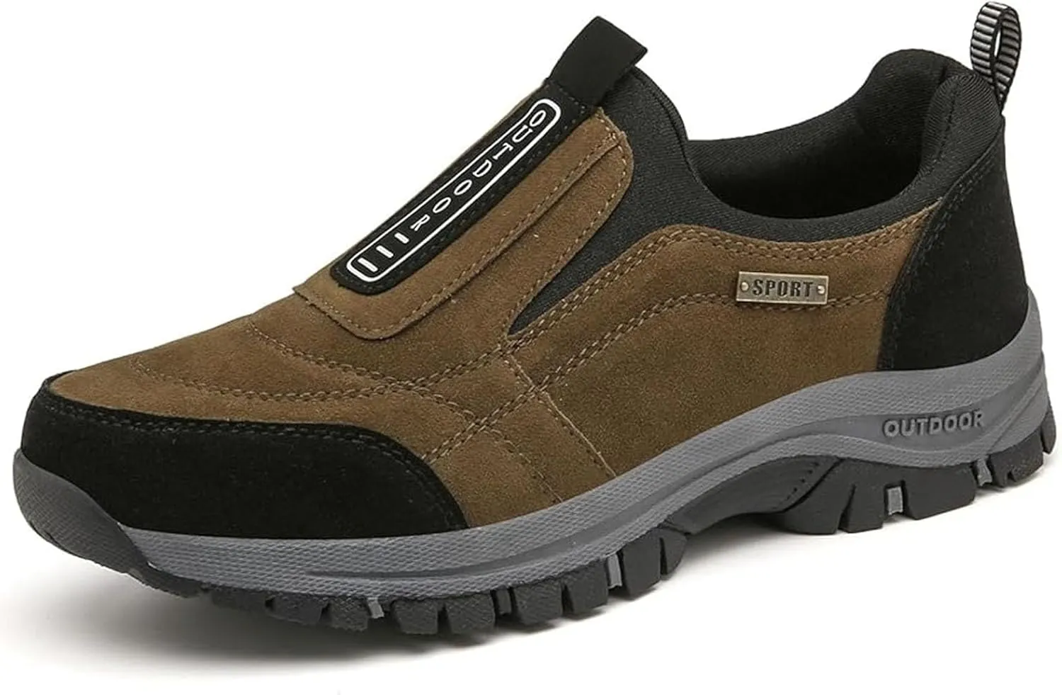 Dallader Men's Comfortable Waterproof Orthopedic Walking Shoes, Breathable Outdoor Slip On Hiking Shoes