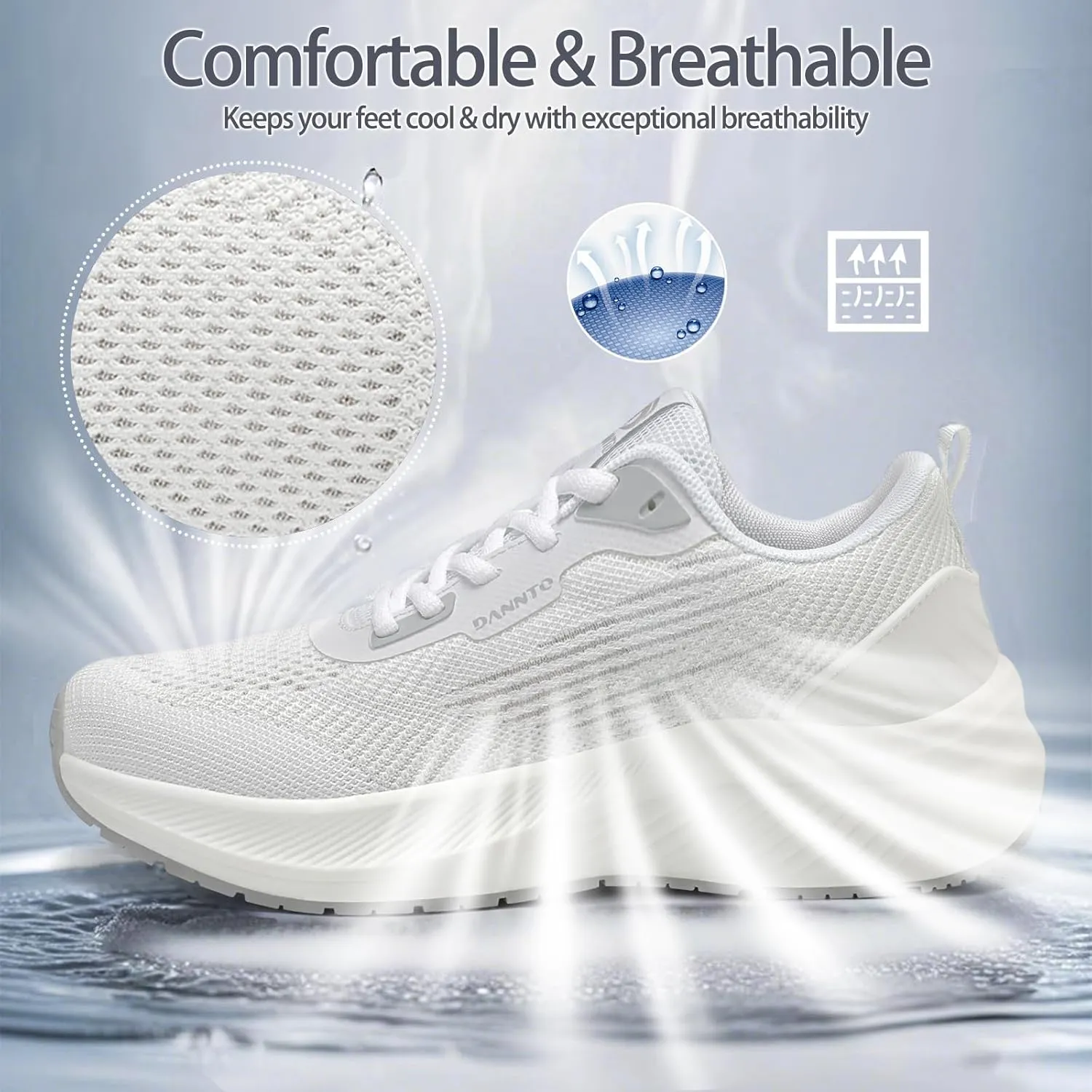 Dannto Womens Breathable Running Shoes Lightweight Walking Sneakers Non-Slip Athletic Sports