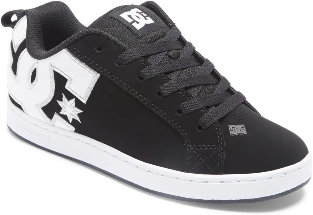 DC Shoes Women's Court Graffik Trainers, Black White Stencil, 10 Women