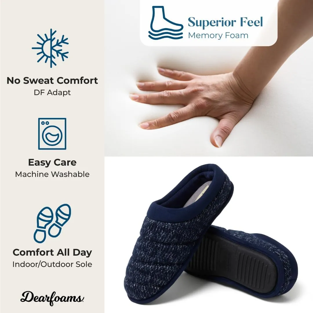 Dearfoams Men's Breathable Memory Foam Asher Clog House Shoe Slipper