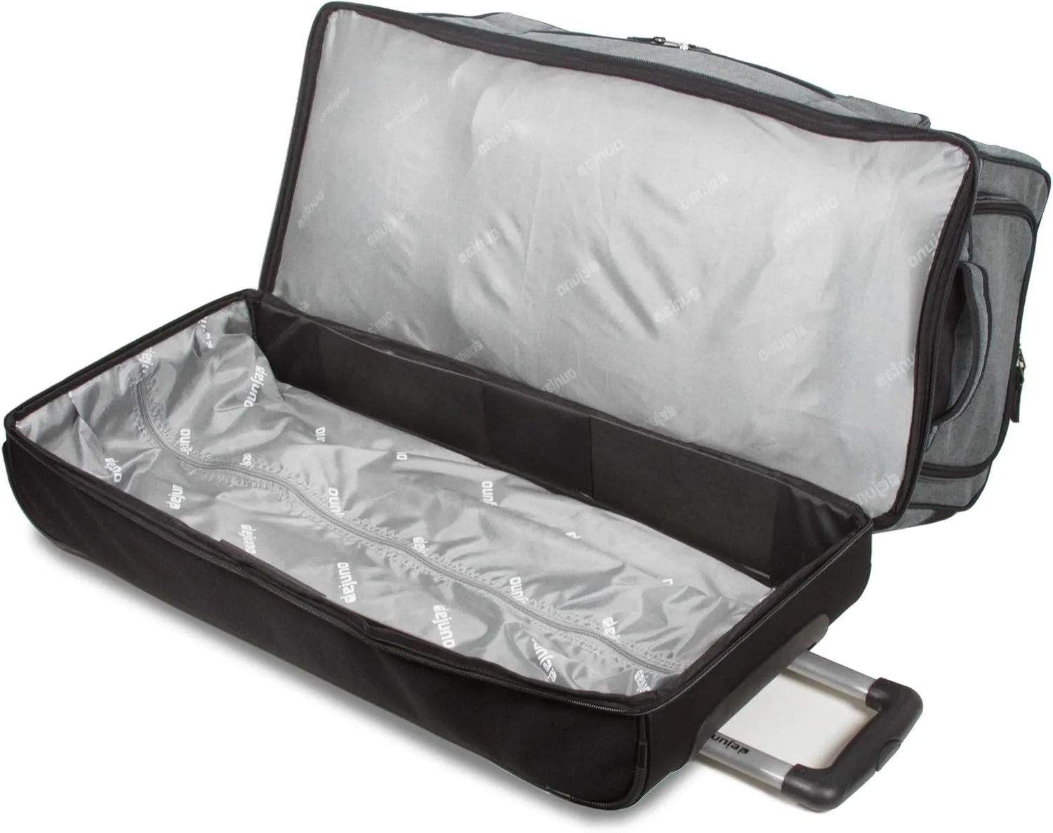 Dejuno Lightweight Denim Drop Bottom Rolling Duffel Bag