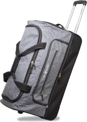 Dejuno Lightweight Denim Drop Bottom Rolling Duffel Bag