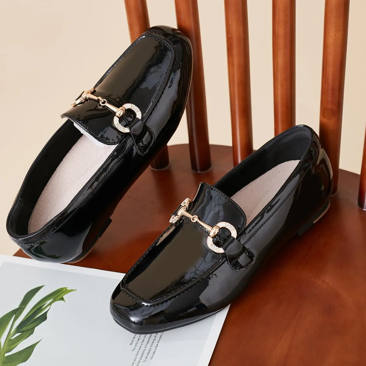 DeYashopin Womens Loafers Shoes Fashion Low Heel Slip on Shoes Comfortable Driving Flats