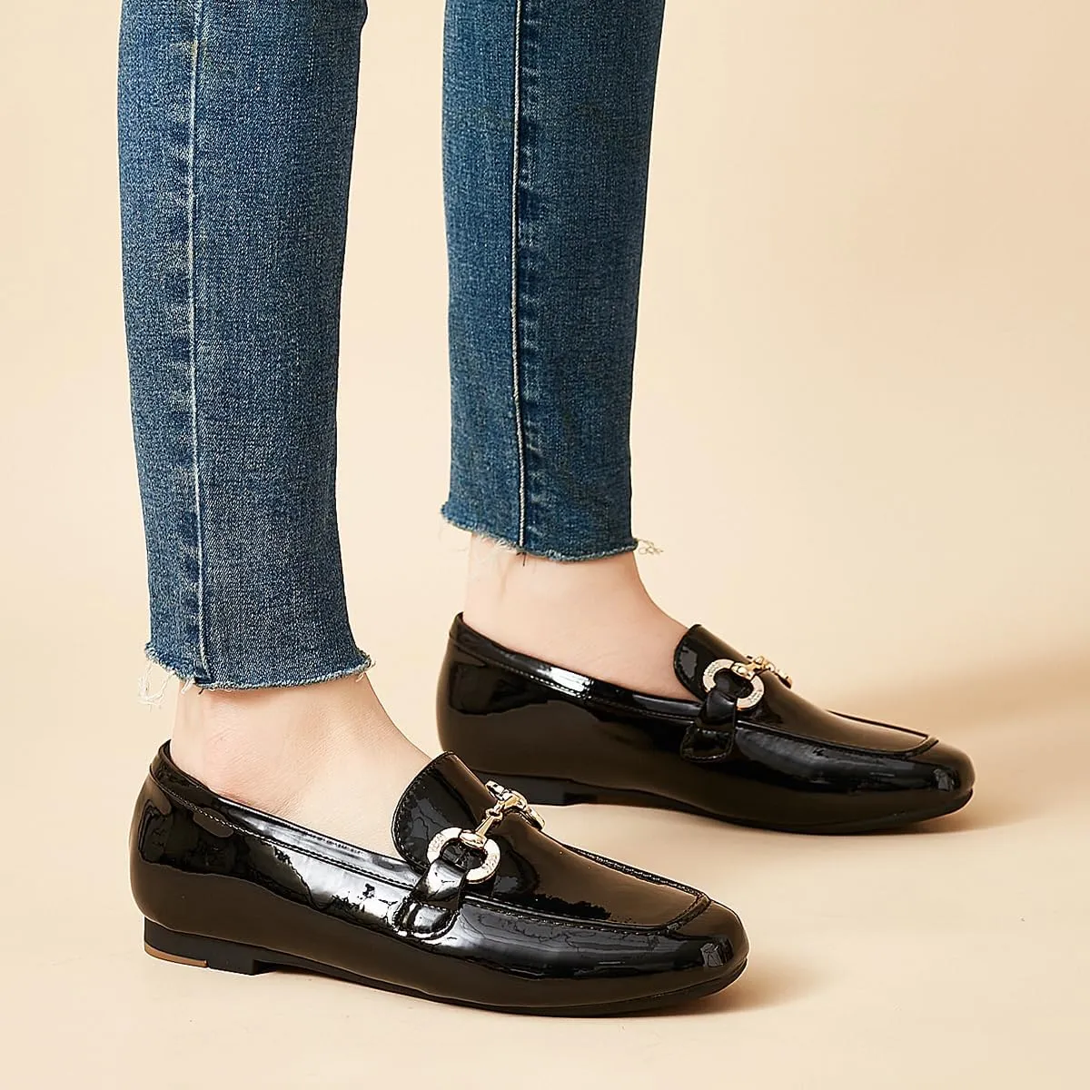 DeYashopin Womens Loafers Shoes Fashion Low Heel Slip on Shoes Comfortable Driving Flats