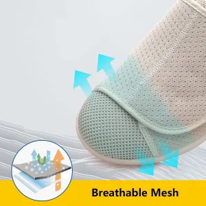 Diabetic Shoes Width Shoe for Elderly Women,Adjustable Closure Breathable Lightweight Width Non Slip Air Cushion Sneakers for Swollen Feet Edema Men 8/Women 9.5