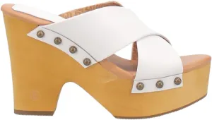 Dingo Womens Driftwood Studded Platform Casual Sandals Casual High Heel 3" & Up - Black