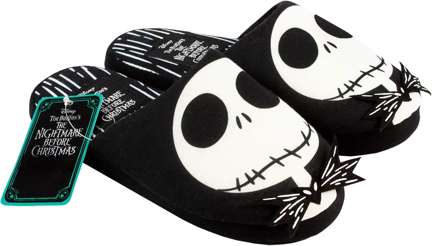 Disney The Nightmare Before Christmas Women Jack Skellington Slippers Ghost Halloween Xmas Holiday NMBC Merchandise Gift Winter House Shoes For Ladies
