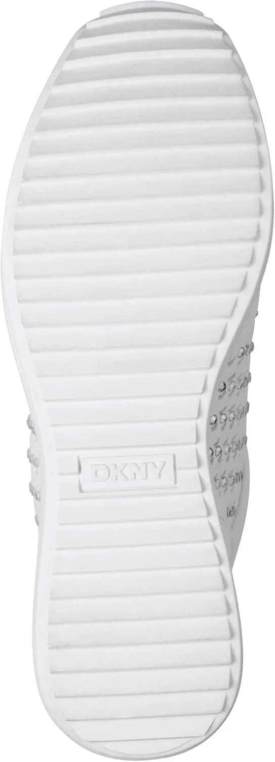 DKNY Women's Kalinda Studded Lace Up Wedge Sneaker