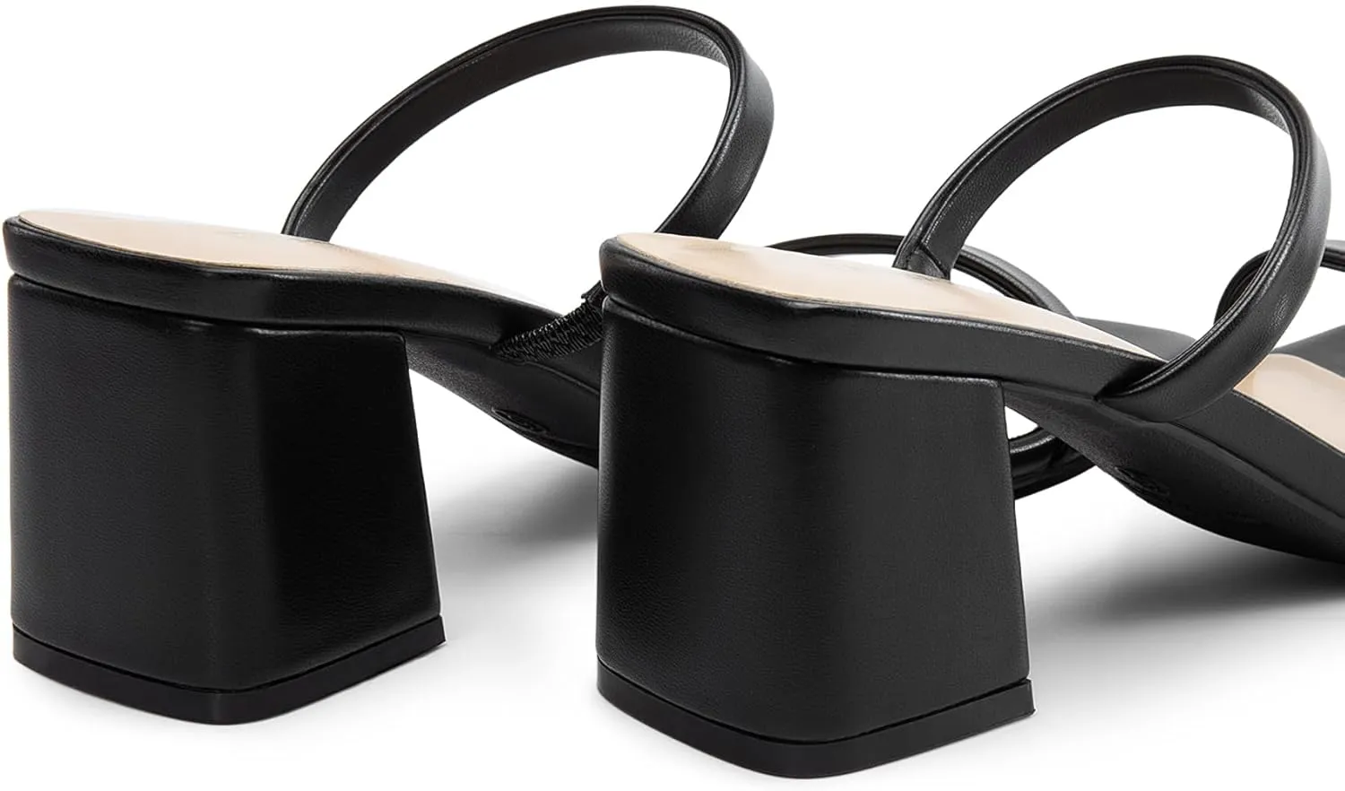 DREAM PAIRS Sandal Heels for Women Low Square Open Toe Block Chunky Heels Slip On Slides Mules for Party Homecoming Daily