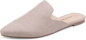 DREAM PAIRS Women's Flat Mules Pointed Toe Backless Loafer Shoes