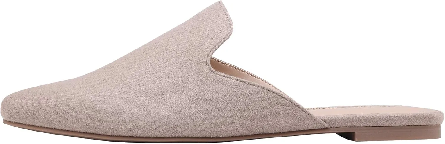 DREAM PAIRS Women's Flat Mules Pointed Toe Backless Loafer Shoes