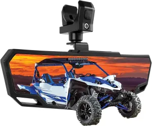 DREAMIZER UTV Rear View Mirror, 360°Adjustable Angle for 1.5" to 2.0 inch Round Roll Cage,Aluminum Clamp Convex Center Mirror Compatible with Polaris RZR General KRX Mule Can Am