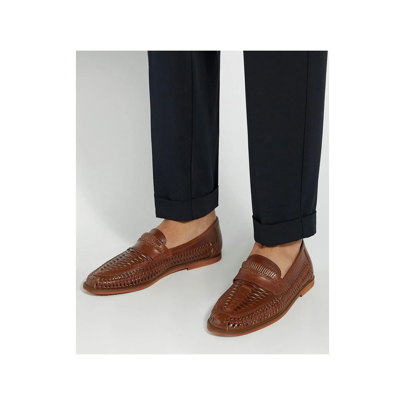 Dune Brickles Leather Men's Tan Loafers