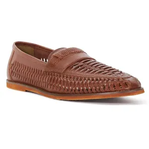 Dune Brickles Leather Men's Tan Loafers