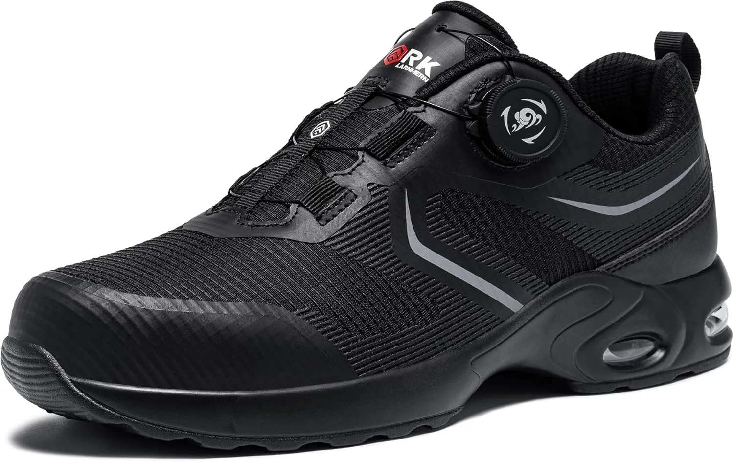 DYKHMILY Steel Toe Shoes for Men Air Cushion Safety Shoe Pull On Comfortable Work Breathable Lightweight Tennis Sneakers