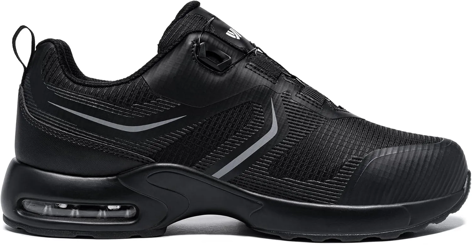 DYKHMILY Steel Toe Shoes for Men Air Cushion Safety Shoe Pull On Comfortable Work Breathable Lightweight Tennis Sneakers