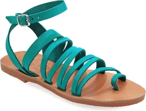 Emmanuela Ancient Greek Sandals, Quality Handmade Leather Toe Ring Flat Sandals, Adjustable Buckle Strappy Sandals, Ankle Strap Summer Shoes, Boho Chic Cuff Sandals
