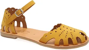 Emmanuela Ancient Greek Style Sandals, Handmade Leather Closed Toe Flat Sandals, Quality Adjustable Sandals, Ankle Strap Summer Shoes for Women, Boho Chic Caged Sandals