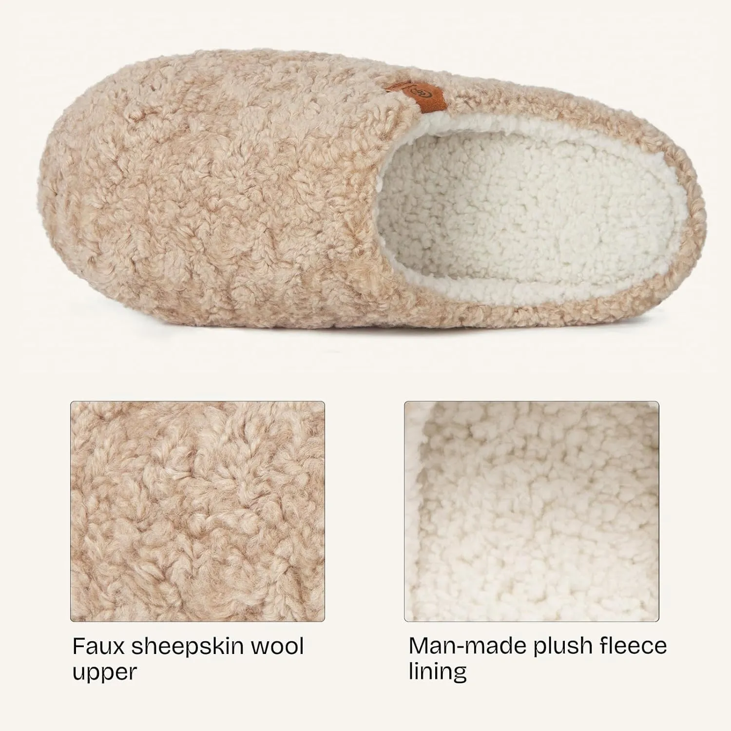 EverFoams Women's Fuzzy Slip-on Slippers Soft Comfy Memory Foam Indoor House Shoes