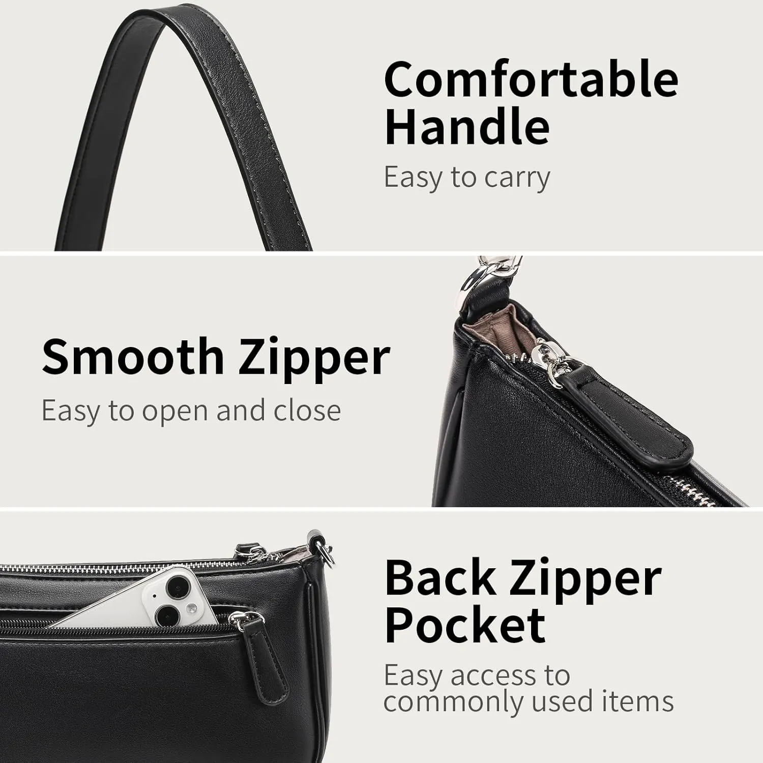 FALAN MULE Shoulder Bags for Women Cute Hobo Tote Handbag Clutch Purse with Zipper Closure