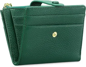 FALAN MULE Small Wallets for Women RFID Blocking Slim Bifold Leather Womens Wallet with Zipper Coin Purse