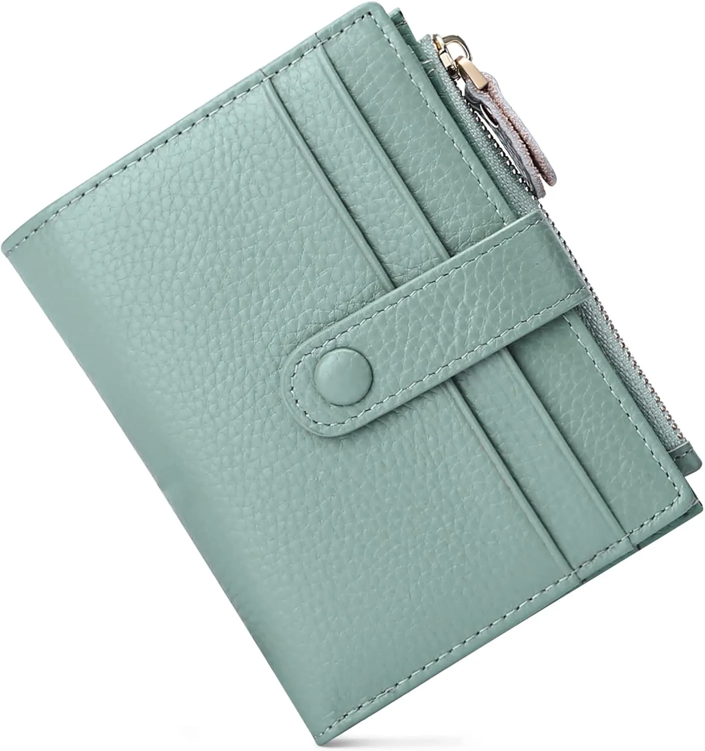FALAN MULE Small Wallets for Women RFID Blocking Slim Bifold Leather Womens Wallet with Zipper Coin Purse