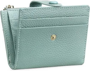 FALAN MULE Small Wallets for Women RFID Blocking Slim Bifold Leather Womens Wallet with Zipper Coin Purse