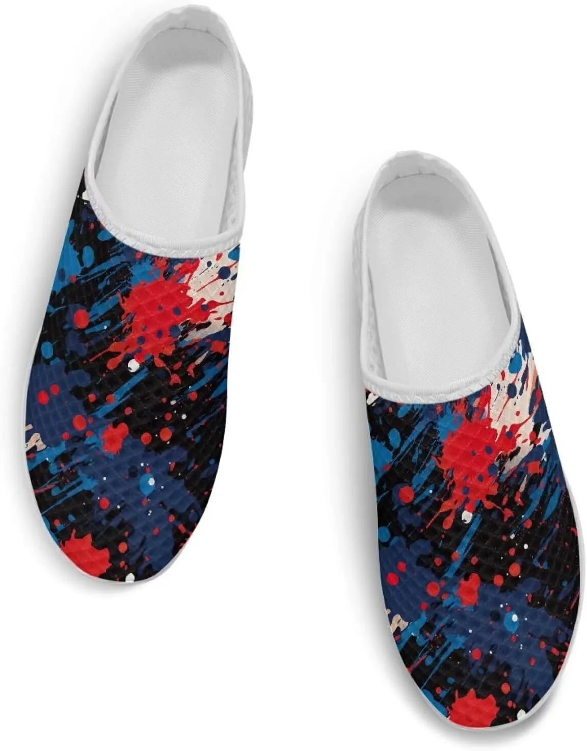 Fashion Print Backless Mule Shoes Mens Light Mesh Clogs, Comfort Support, Breathable, Anti-Slip, Ideal for Casual Wear