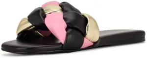 Faux Warm Lula West Rounded 3 Nine Open Highly-rated Blush Leather Augmented reality Braided Sandals Slide Toe