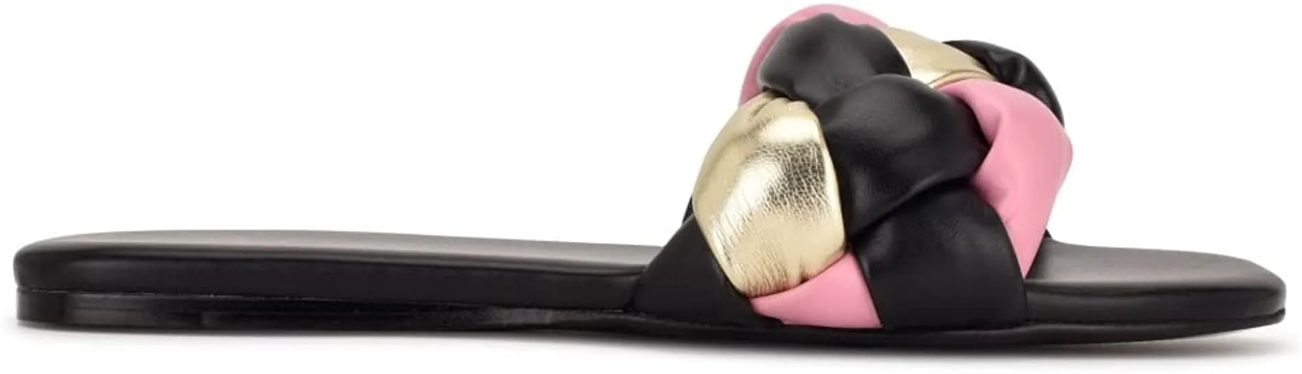 Faux Warm Lula West Rounded 3 Nine Open Highly-rated Blush Leather Augmented reality Braided Sandals Slide Toe